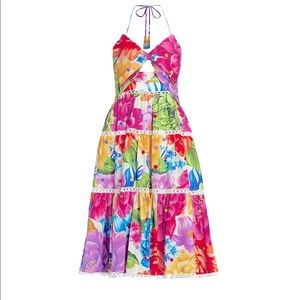 NWT - FARM RIO Tropical Floral Halter Midi Dress